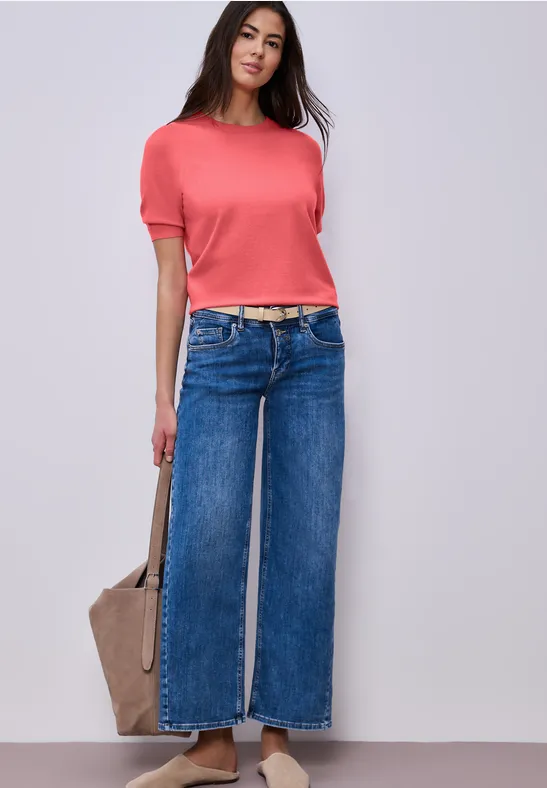 Pullover in Unifarbe striking coral