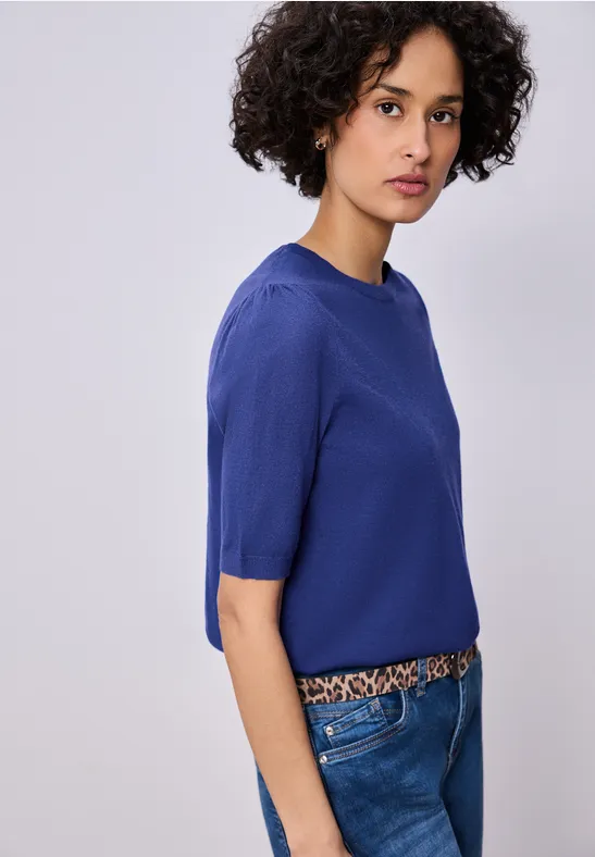 Pullover in Unifarbe amparo blue