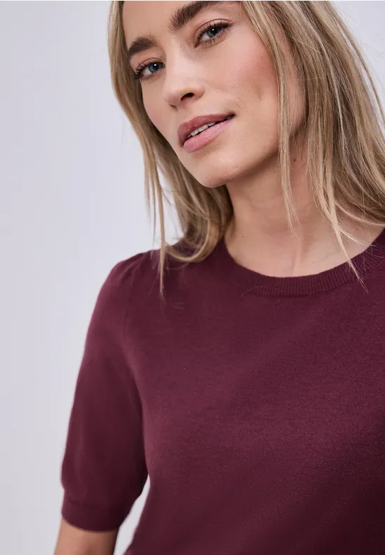 Trui in effen kleur truffle red