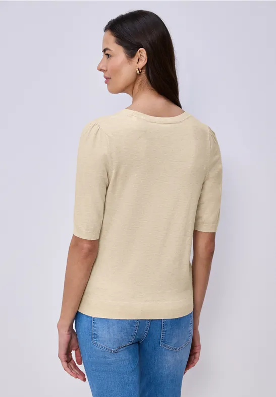 Pullover in Unifarbe smoke beige mel.