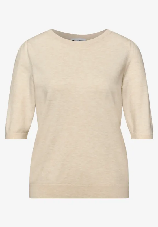 Pullover in Unifarbe smoke beige mel.