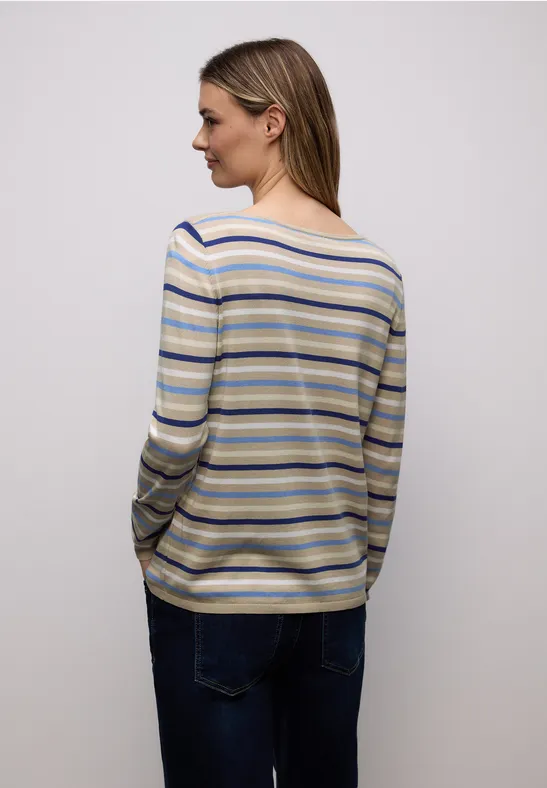 Gestreifter Pullover cotton beige