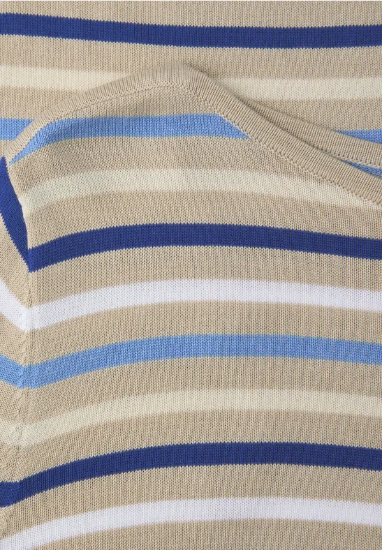 Gestreifter Pullover cotton beige