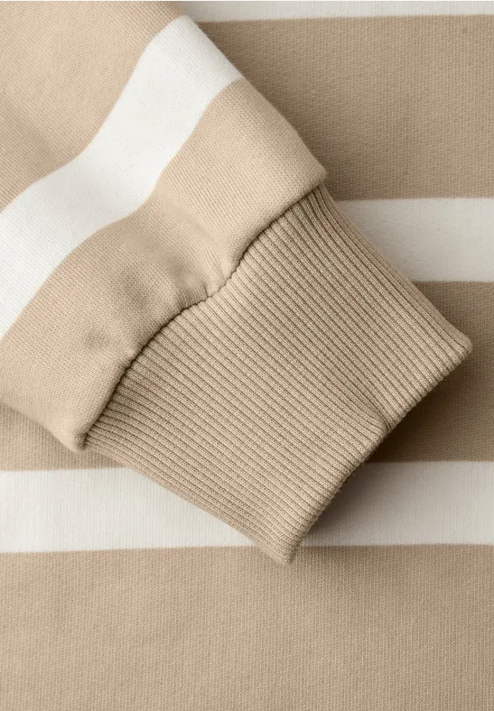 Gestreiftes Sweatshirt cotton beige