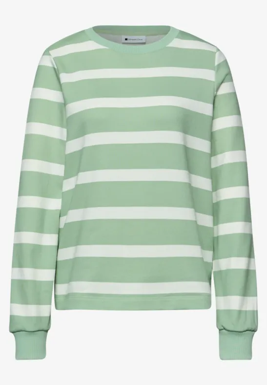 Gestreiftes Sweatshirt pale mint green