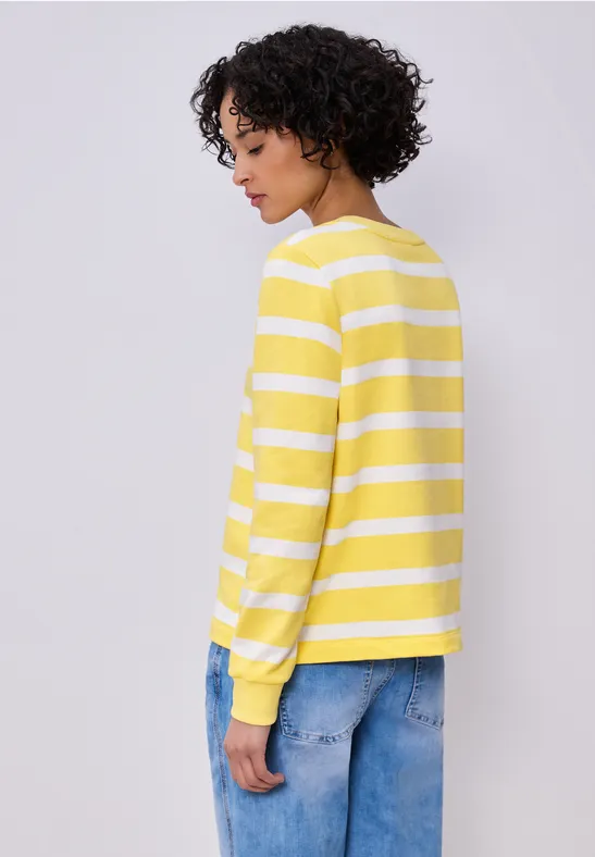 Gestreiftes Sweatshirt bloom yellow