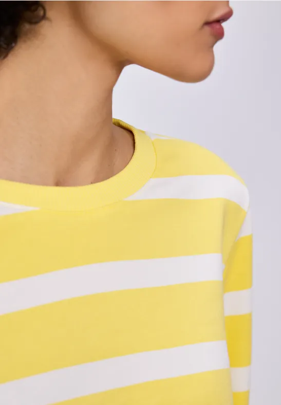 Gestreiftes Sweatshirt bloom yellow