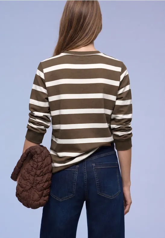 Gestreiftes Sweatshirt light terra mocha
