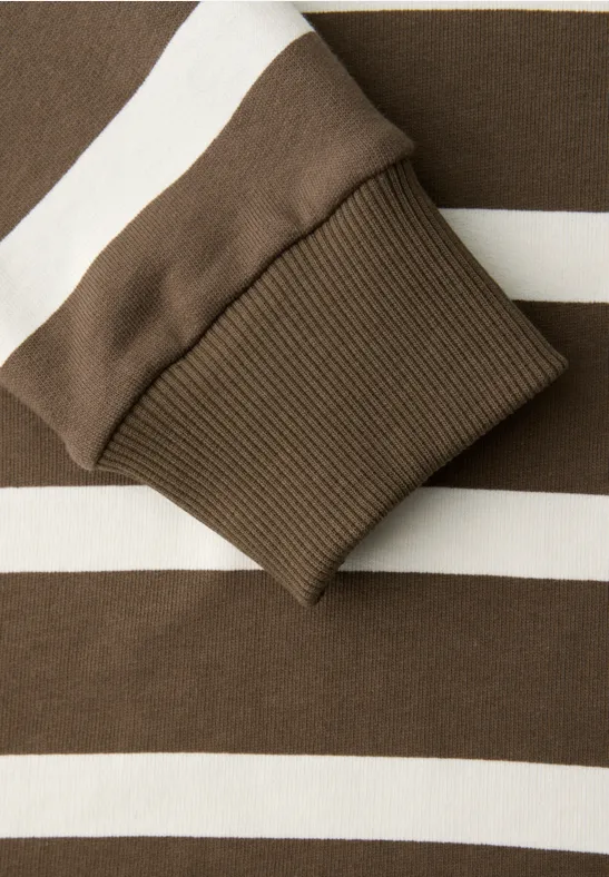 Gestreiftes Sweatshirt light terra mocha