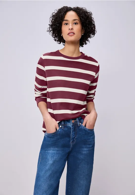 Gestreiftes Sweatshirt dark clouded blush