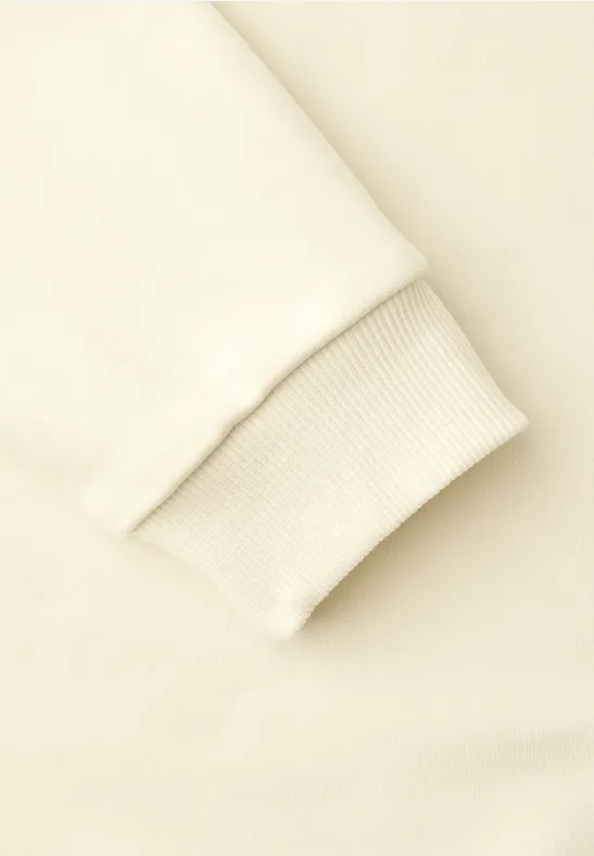 Hoodie in Unifarbe soft beige