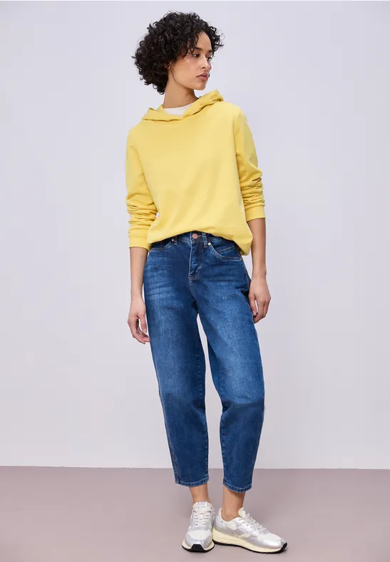 Hoodie in Unifarbe bloom yellow