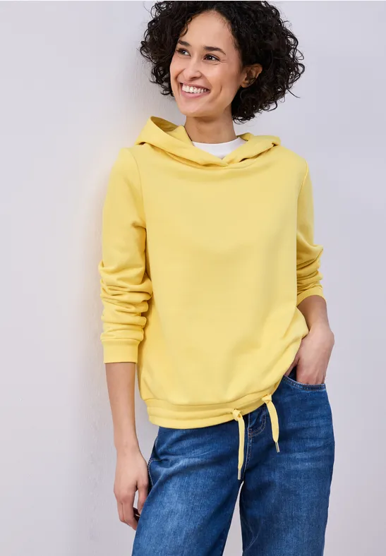Hoodie in Unifarbe bloom yellow