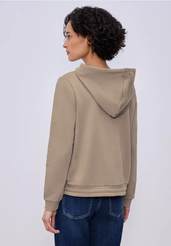 Hoodie in Unifarbe light terra mocha