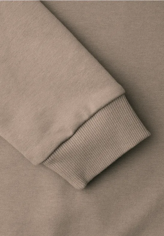 Hoodie in Unifarbe light terra mocha