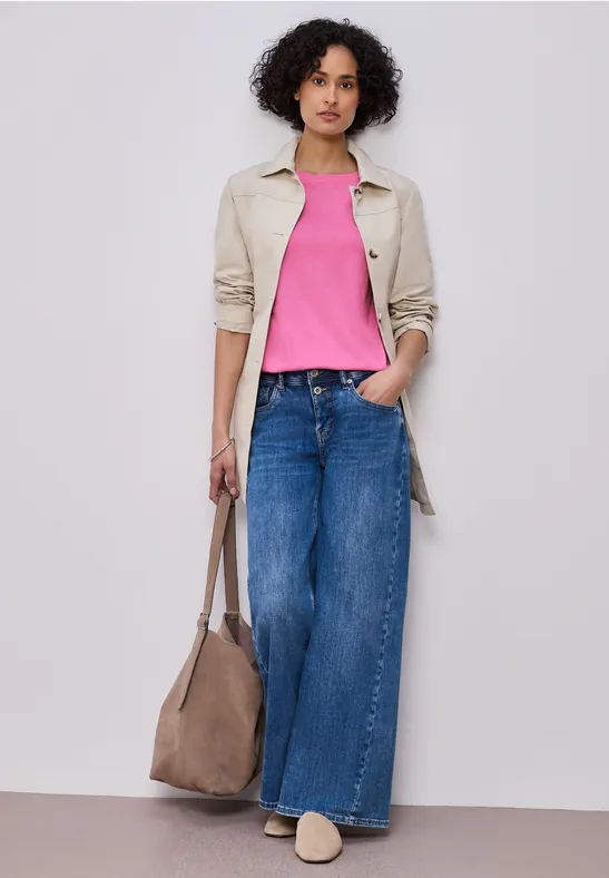 Pull-over en couleur unie ibis rose