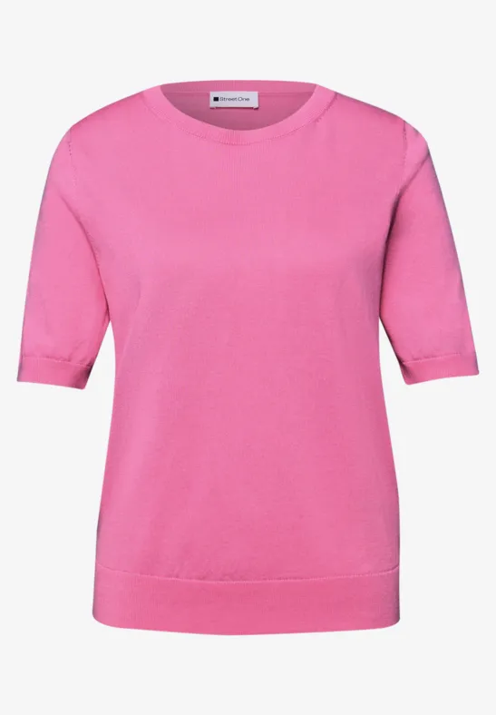 Pull-over en couleur unie ibis rose