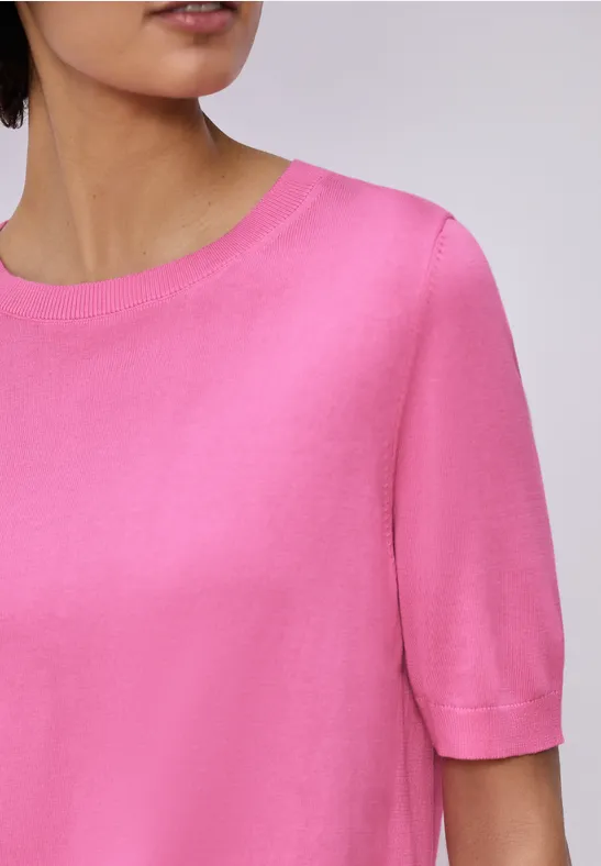 Pull-over en couleur unie ibis rose