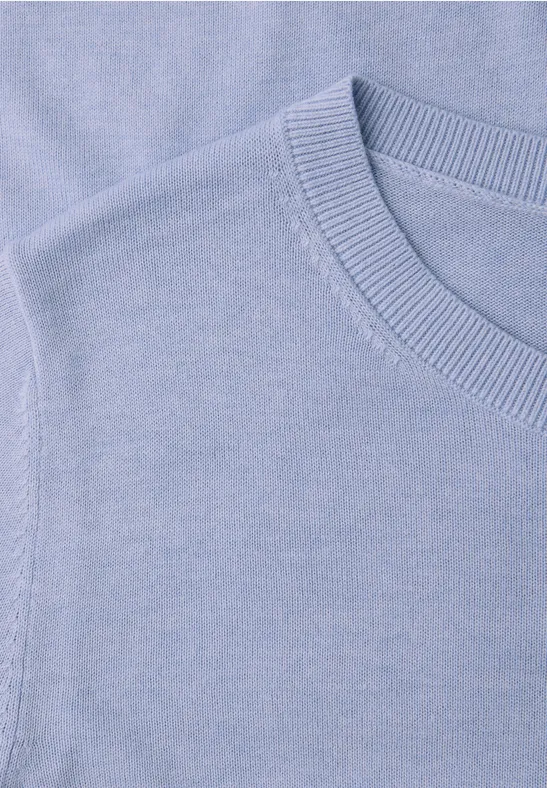Trui in effen kleur cashmere blue mel.