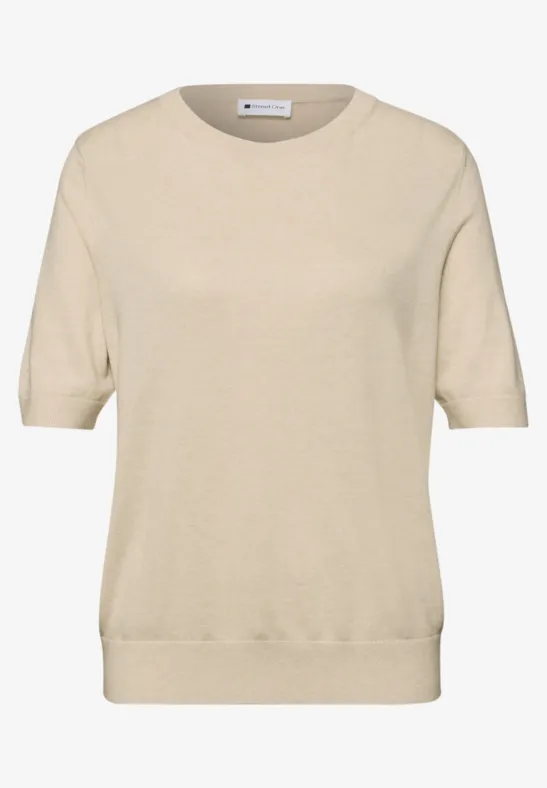 Pullover in Unifarbe smoke beige mel.