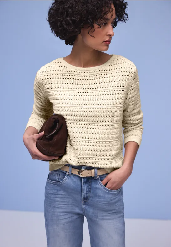 Pull structuré soft beige