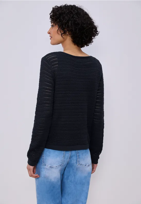 Strukturpullover shadowed navy