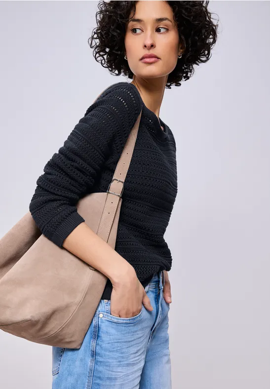 Strukturpullover shadowed navy