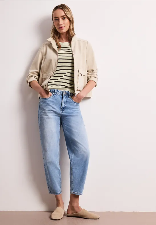 Pullunder mit Boatneck und Streifen soft beige