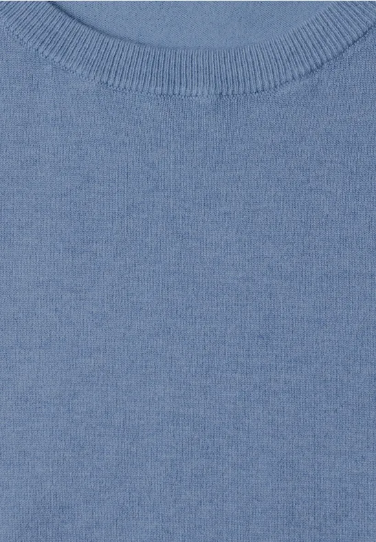 Lichtblauw T-shirt met ronde hals