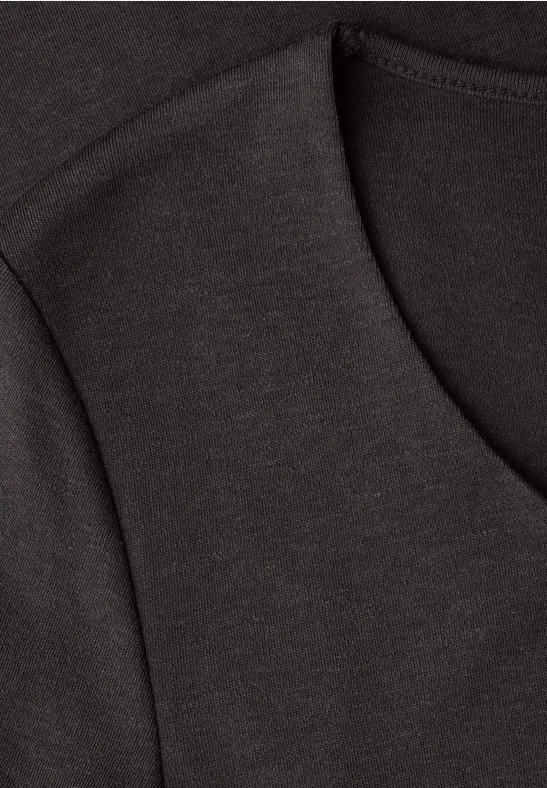 T-shirt basique à manches 3/4 darkest brown