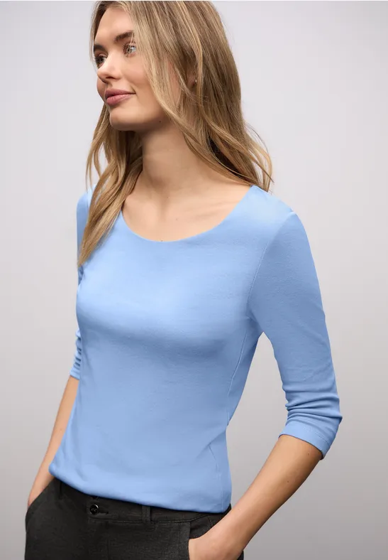 Basic Shirt met 3/4 mouwen null