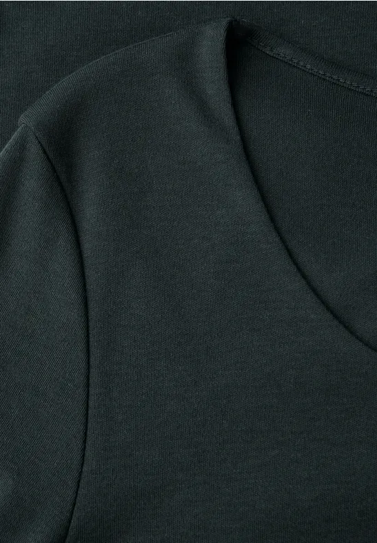 T-shirt basique à manches 3/4 evernight green