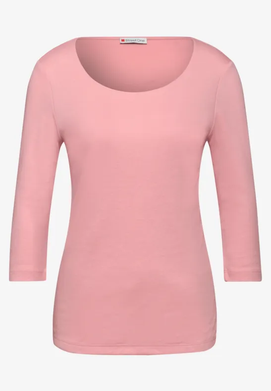 Basic T-Shirt mit 3/4 Arm powder pink