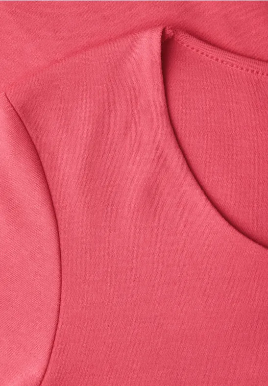 Basic T-Shirt mit 3/4 Arm striking coral