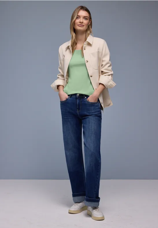 Basic T-Shirt mit 3/4 Arm pale mint green