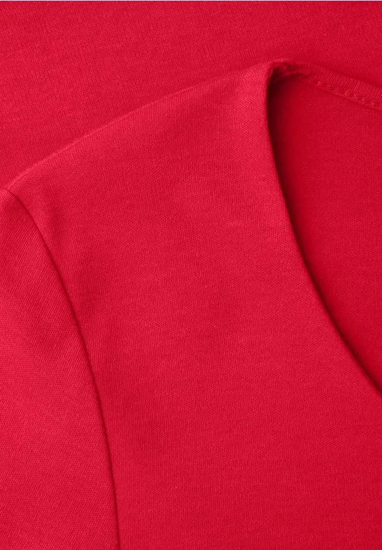 Basic T-Shirt mit 3/4 Arm salsa red