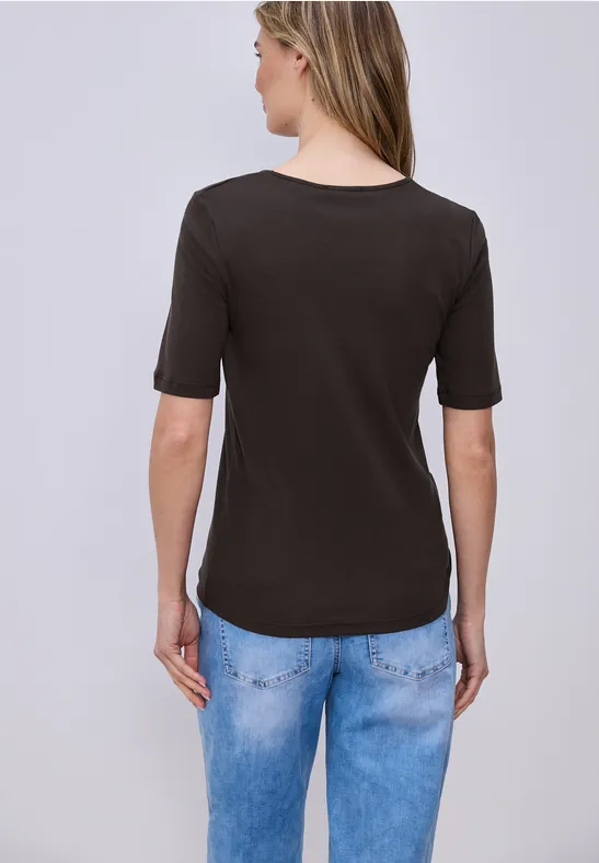 T-shirt basique avec devant opaque espresso brown