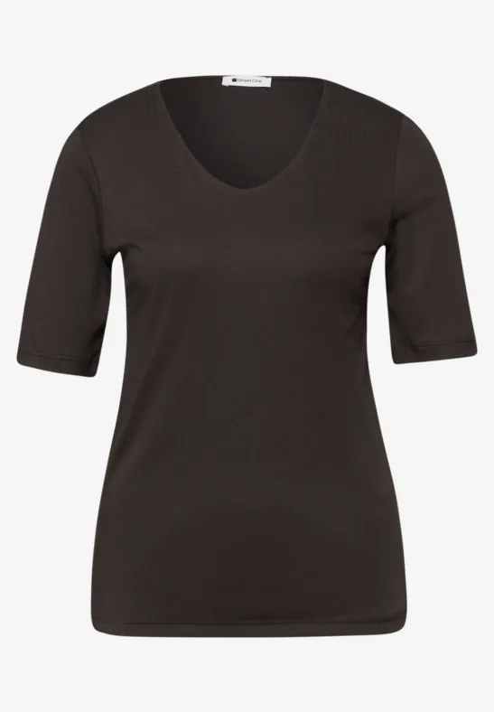 T-shirt basique avec devant opaque espresso brown