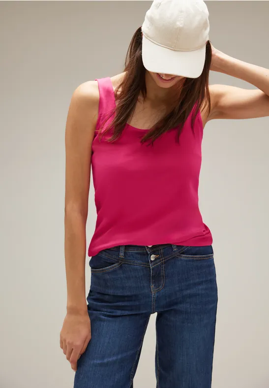 STREETONE Tshirt sans manches de couleur unie pour femmes en Rouge GANIA STREETONE