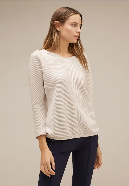 Street One Structure Shirt W.RI Collar, Maglietta Donna, Collezione Casual Femminile