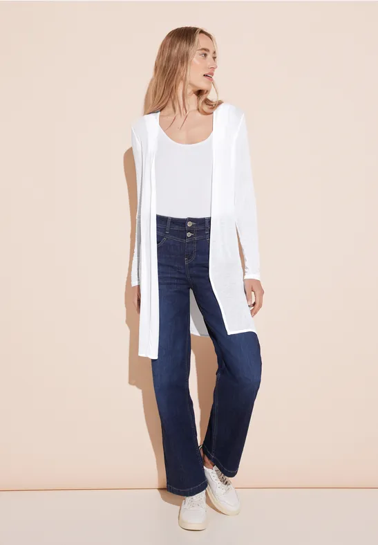 Cardigan Long Femme En Tricot Léger - Col En V, Coupe Ample, Noir, Toutes Saisons