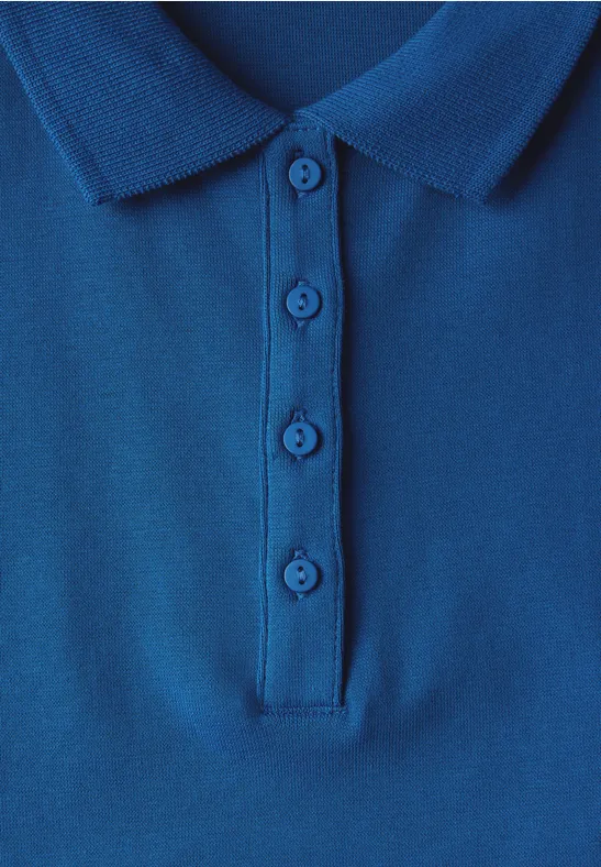 Poloshirt mit Rippstruktur dodger blue