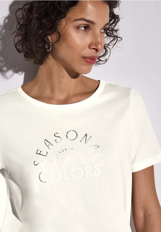 T-shirt Donna Street One Con Scritta Brillante – Girocollo, Maniche Corte, Leggera
