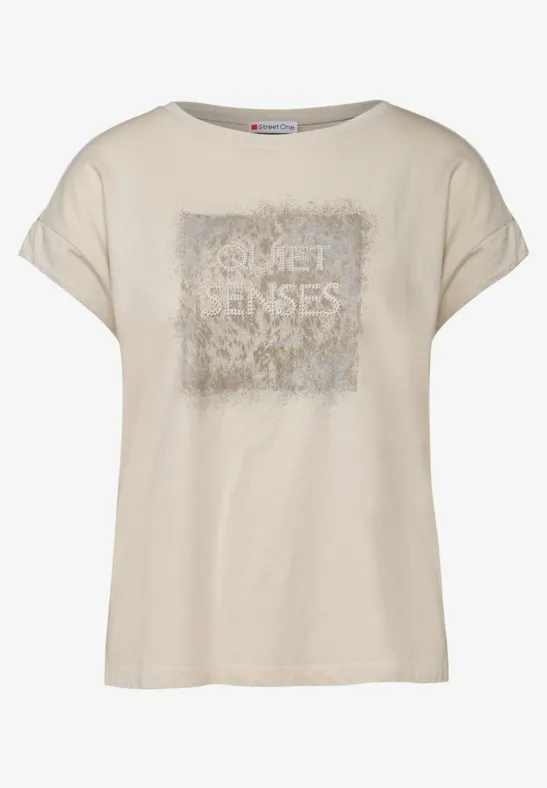 Chemise artwork look délavé coastal beige