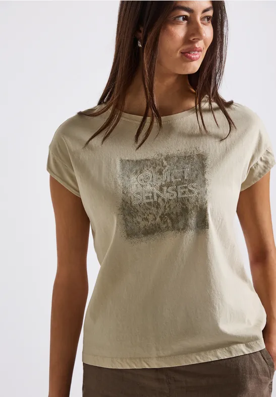 Chemise artwork look délavé coastal beige