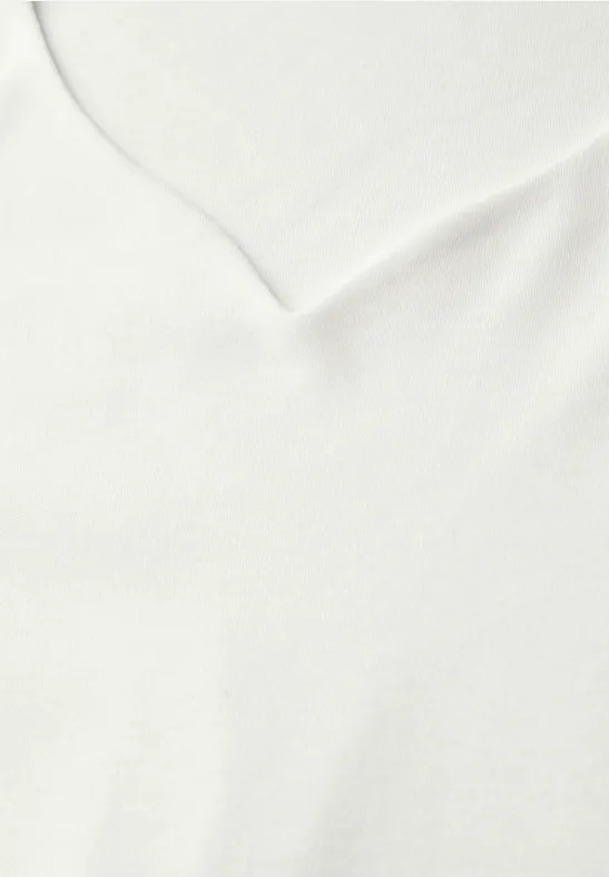 Shirt met hartvormige halslijn off white