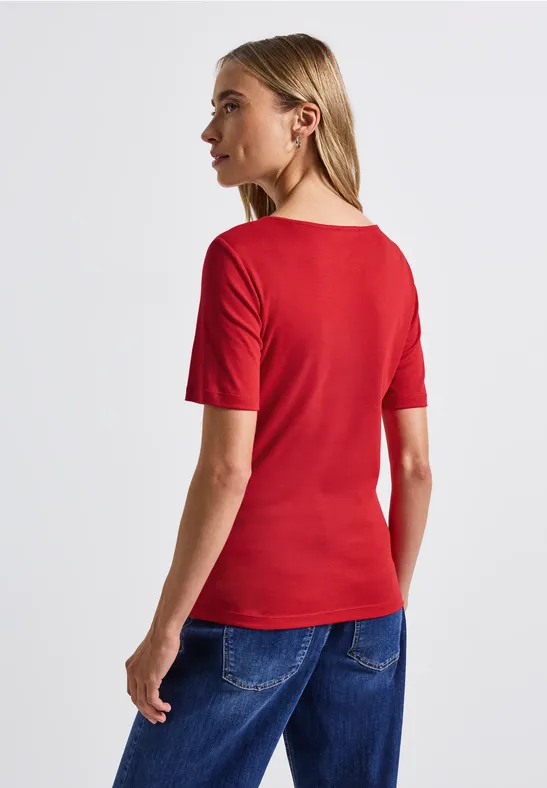 T-shirt avec encolure en cœur racing red