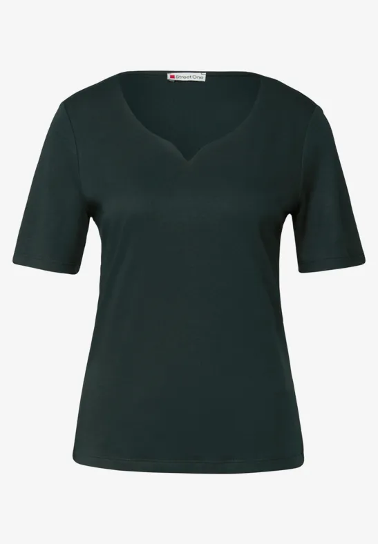 T-shirt avec encolure en cœur evernight green