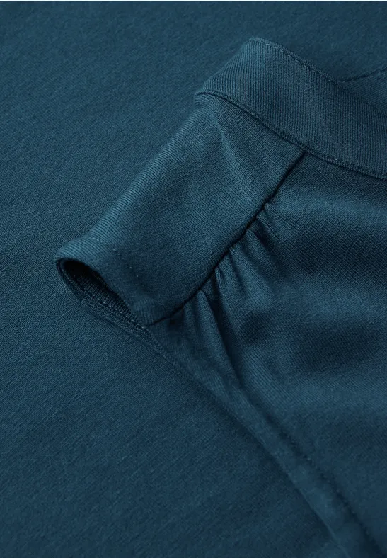 Split Neck Jersey-Top tide blue