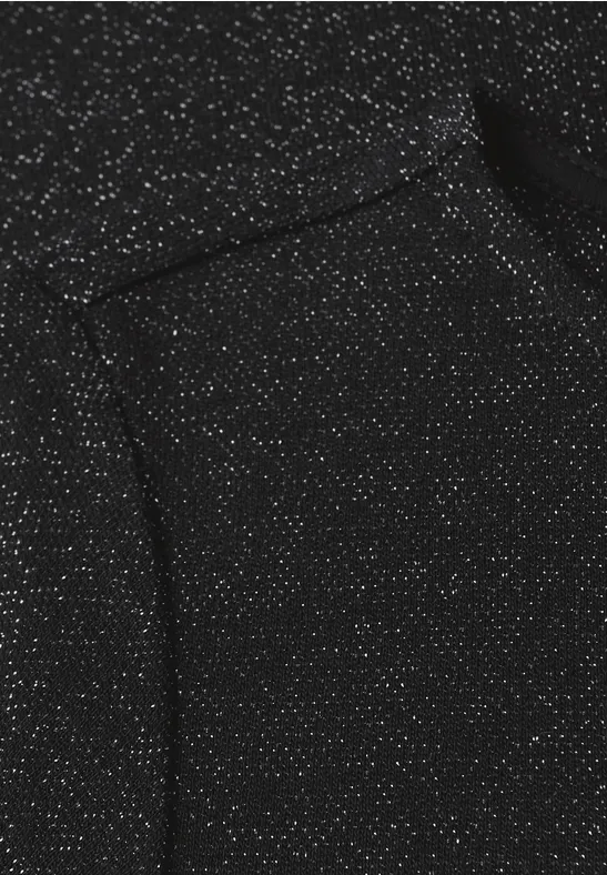 Glitzerndes Langarmshirt Black